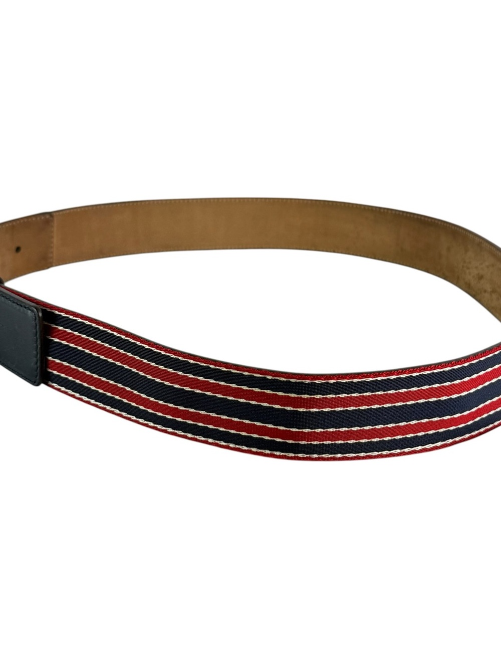 Gucci Red, Navy & White Striped Web Belt Bag with Silver GG Buckle - Picture 5 of 16